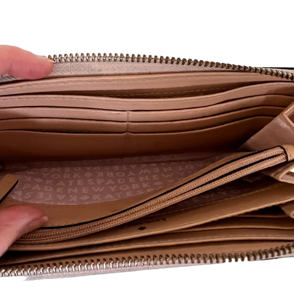 Kate Spade Neda Wellesley Rose Gold Zip Around Wallet - Picture 5 of 9